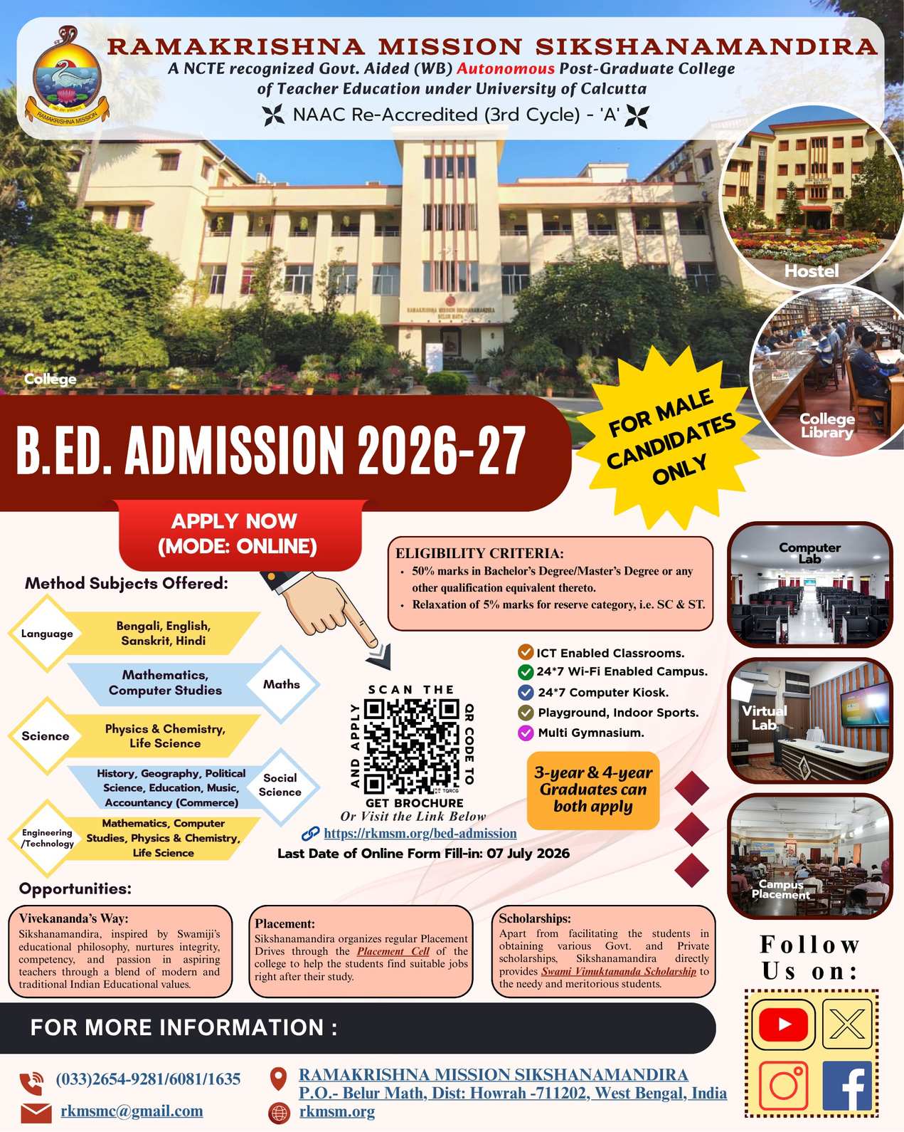 B.Ed Admission Flyer