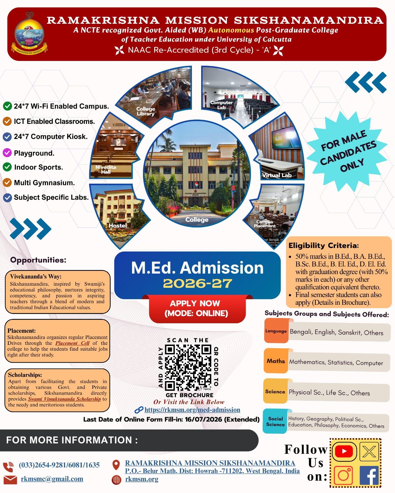 M.Ed. Admission Flyer